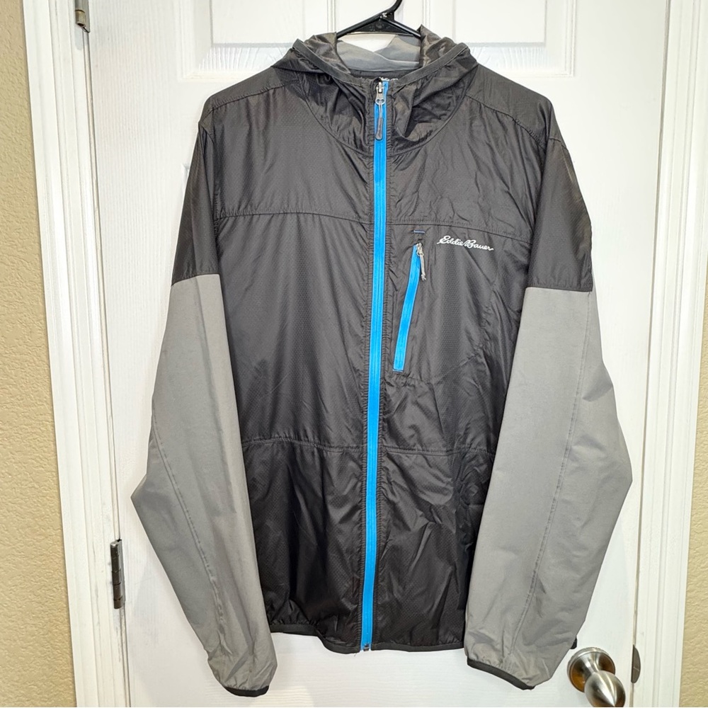 NEW Eddie Bauer Men's Medium Radius Hybrid Jacket Storm Repel Grey Blue Hiking